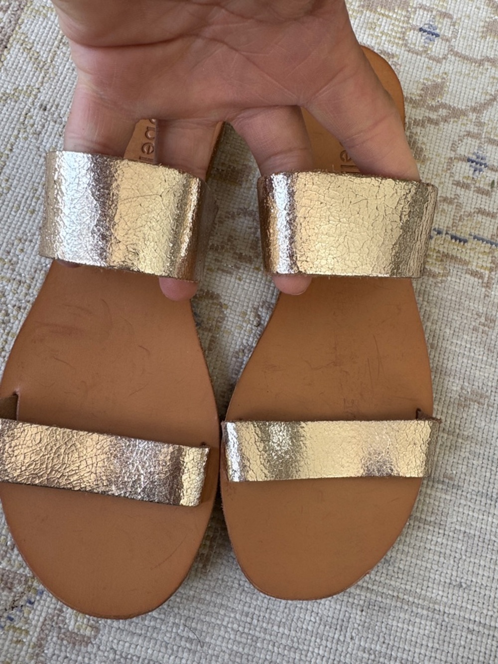 NEW Anthropologie Cocobelle Gold Sandals Size 10 - Picture 4 of 7